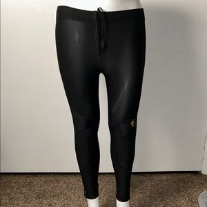 Opedix Black Leggings with Gold Logo